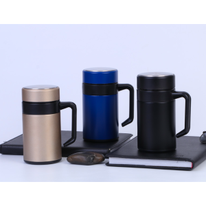 304不鏽鋼帶手柄商務保溫杯400ml 